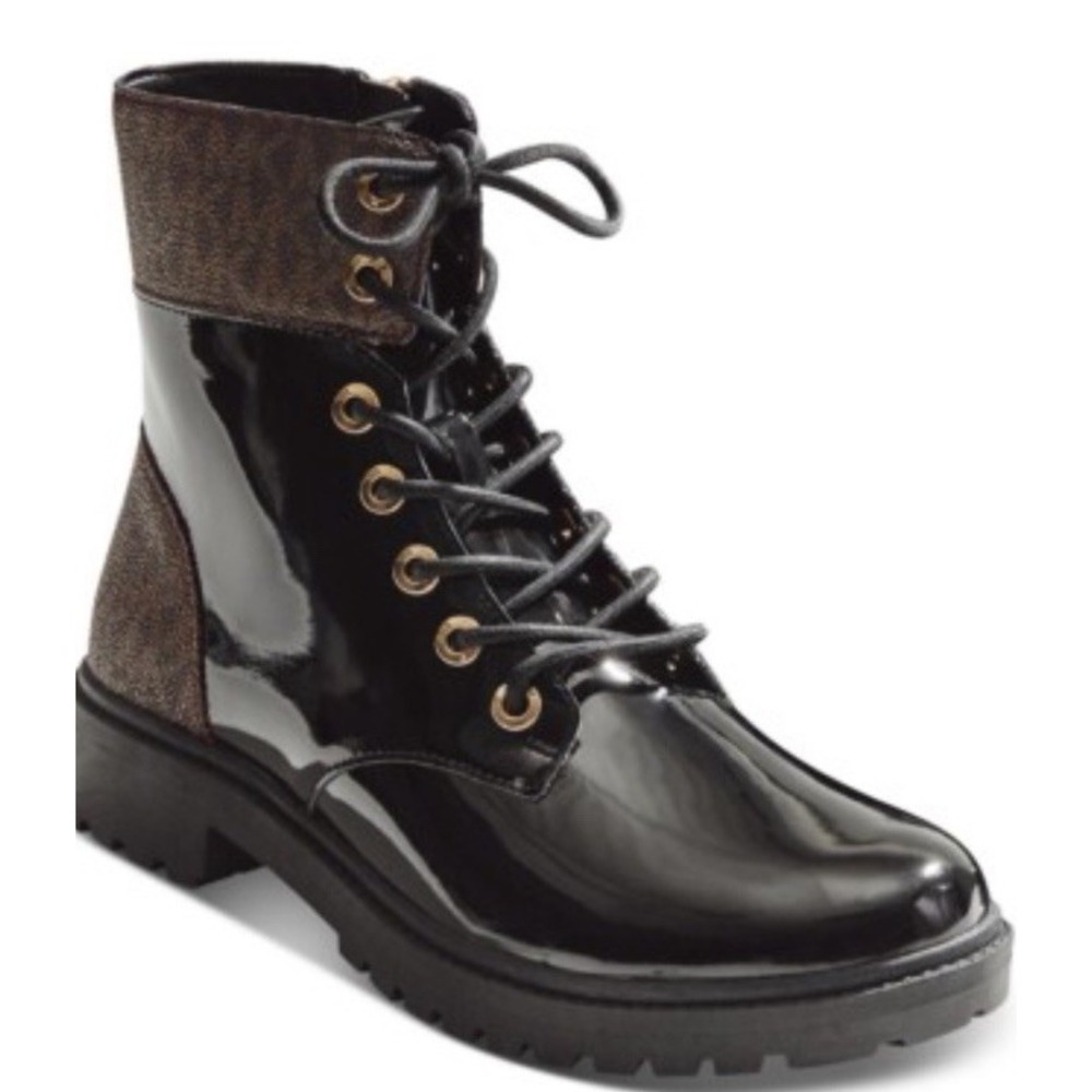 New Michael Kors Alistair Women's Lace Lug Sole Moto Combat Bootie LS22B Size 9